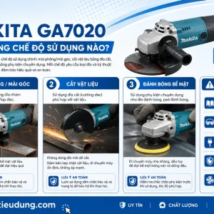 Máy mài Makita GA7020: 2200W tốc độ 8.500 vòng/phút