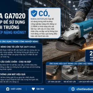 Máy mài Makita GA7020: 2200W tốc độ 8.500 vòng/phút