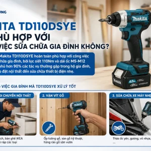Máy vặn vít Makita TD110DSYE: 12V, lực siết 110Nm