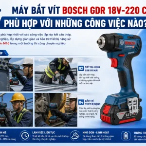 Máy Bắt Vít Bosch GDR 18V-220 C: 220Nm, 3 Cấp Tốc Độ