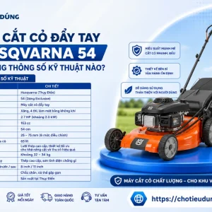Máy Cắt Cỏ Đẩy Tay Husqvarna 54: Không Động Cơ, Cắt 40cm