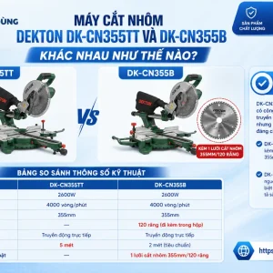 Máy Cắt Nhôm Dekton DK-CN355TT: 2600W, Lưỡi 355mm
