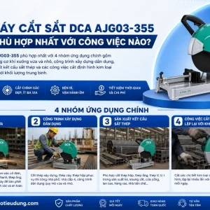 Máy Cắt Sắt DCA AJG03-355: 2100W, Lưỡi 355mm, Cắt Góc 0–45°