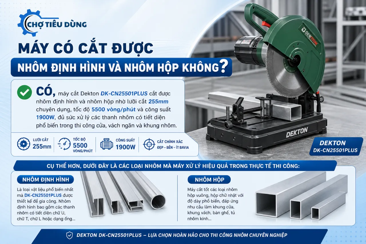 Máy Có Cắt Được Nhôm Định Hình Và Nhôm Hộp Không?