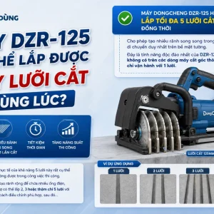 Máy cắt rãnh tường Dongcheng DZR-125: 5 lưỡi, 3000W