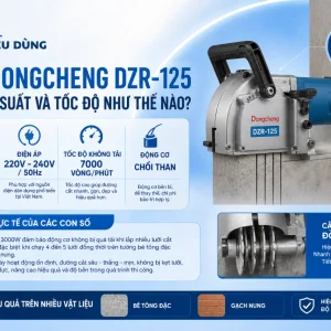 Máy cắt rãnh tường Dongcheng DZR-125: 5 lưỡi, 3000W