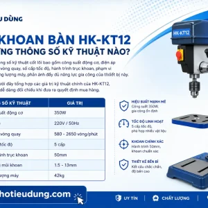 Máy Khoan Bàn Hồng Ký HK-KT12: Mũi 3-16mm, Hành Trình 80mm