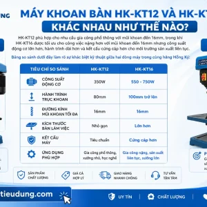 Máy Khoan Bàn Hồng Ký HK-KT12: Mũi 3-16mm, Hành Trình 80mm
