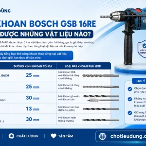 Máy Khoan Bosch GSB 16RE: Set 100 Chi Tiết, 750W