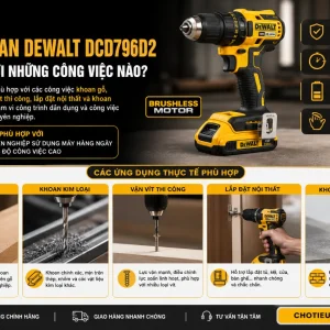 Máy Khoan DeWalt DCD796D2: 18V, Lực Siết 70Nm Mạnh Mẽ