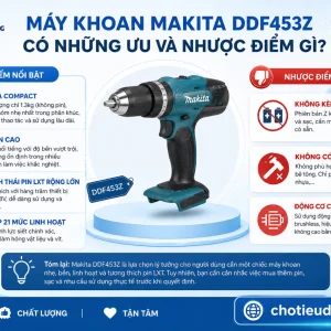 Máy Khoan Makita DDF453Z: 18V, Lực Siết 42Nm