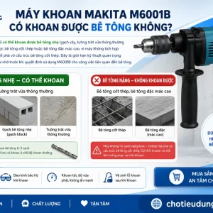 Máy Khoan Makita M6001B: 450W, Đầu Cặp 10mm Điều Tốc