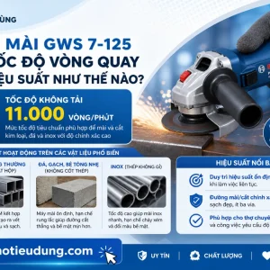 Máy mài Bosch GWS 7-125: 720W, vỏ mỏng Ø56mm
