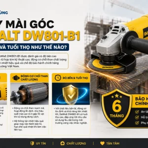 Máy Mài Góc DeWalt DW801-B1: 850W, Đá 100mm, Công Tắc Đuôi