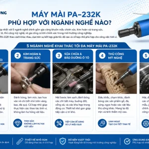 Máy mài TOP PA-232K: 3mm, tốc độ 58.000 v/p