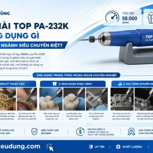 Máy mài TOP PA-232K: 3mm, tốc độ 58.000 v/p