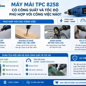 Máy mài TPC 8258: 100 chi tiết, đầu kẹp 3.2mm