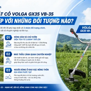 Máy Cắt Cỏ Volga GX35 VB-35: Honda 4 Thì, 1.6HP, 35.8cc Dùng Xăng