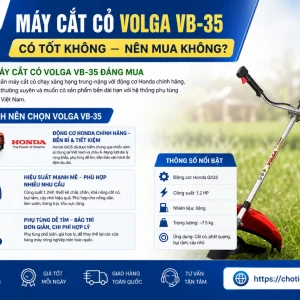 Máy Cắt Cỏ Volga GX35 VB-35: Honda 4 Thì, 1.6HP, 35.8cc Dùng Xăng