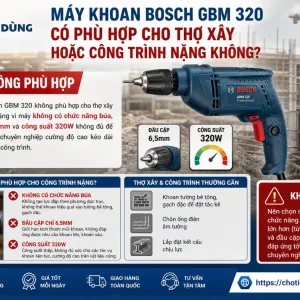 Máy khoan Bosch GBM 320: 320W tốc độ 4.200 vòng/phút