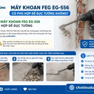 Máy khoan FEG EG-556: 1100W, 2 chức năng khoan đục