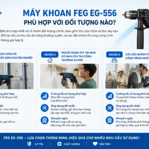Máy khoan FEG EG-556: 1100W, 2 chức năng khoan đục
