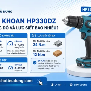 Máy khoan Makita HP330DZ: 10.8V, có búa, thân máy