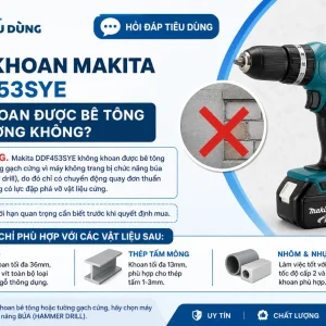 Máy khoan Makita DDF453SYE: 18V, mô-men xoắn 42Nm