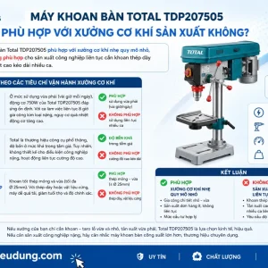 Máy khoan Total TDP207505: Công suất 750W, 16 cấp tốc độ
