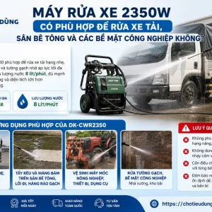 Máy rửa xe Dekton DK-CWR2350: 2350W, chỉnh áp 150bar