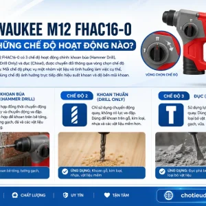 Máy Khoan Bê Tông Milwaukee M12 FHAC16-0: 16mm, Chống Rung AVS