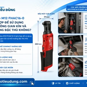 Máy Khoan Bê Tông Milwaukee M12 FHAC16-0: 16mm, Chống Rung AVS