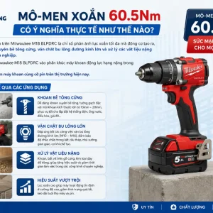 Máy Khoan Động Lực Milwaukee M18 BLPDRC: 60.5Nm, Không Chổi Than