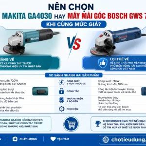 Máy Mài Góc Makita GA4030: 720W, Đá 100mm, Công Tắc Trượt Dễ Dùng