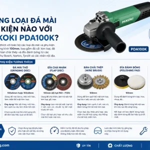Máy mài góc Hikoki PDA100K: 705W, đá 100mm, 1.5kg