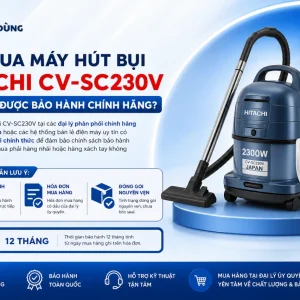 Máy hút bụi Hitachi CV-SC230V: Công suất 2300W, hộp bụi 2L