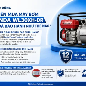 Máy bơm Honda WL30XH-DR: 3 inch, 1100L/phút
