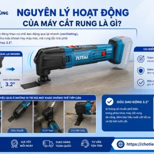 Máy cắt rung đa năng Total TMLI2022: 20V, 6 cấp tốc độ