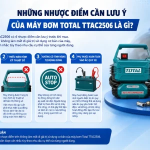 Máy bơm Total TTAC2506: 12V, bơm lốp ô tô, 120PSI