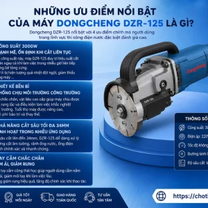 Máy cắt rãnh tường Dongcheng DZR-125: 5 lưỡi, 3000W