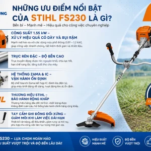 Máy cắt cỏ Stihl FS230: 1.55kW, động cơ 40.2cc