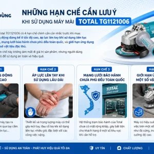 Máy mài Total TG1121006: 1010W, tốc độ 11000 vòng/phút