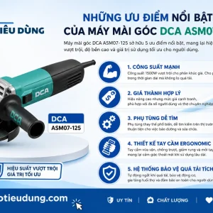 Máy mài góc DCA ASM07-125: 1500W, đĩa 125mm