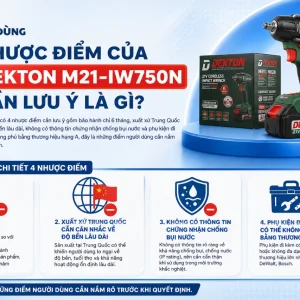 Máy Siết Bulong Pin Dekton M21-IW750N: 750Nm, 3 Cấp Tốc Độ