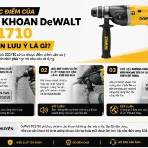 Máy khoan DeWalt D21710: 600W, khoan bê tông 16mm