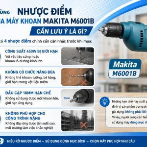 Máy Khoan Makita M6001B: 450W, Đầu Cặp 10mm Điều Tốc