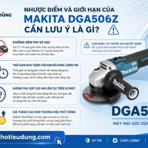 Máy mài góc Makita DGA506Z: 18V, BL, đá 125mm