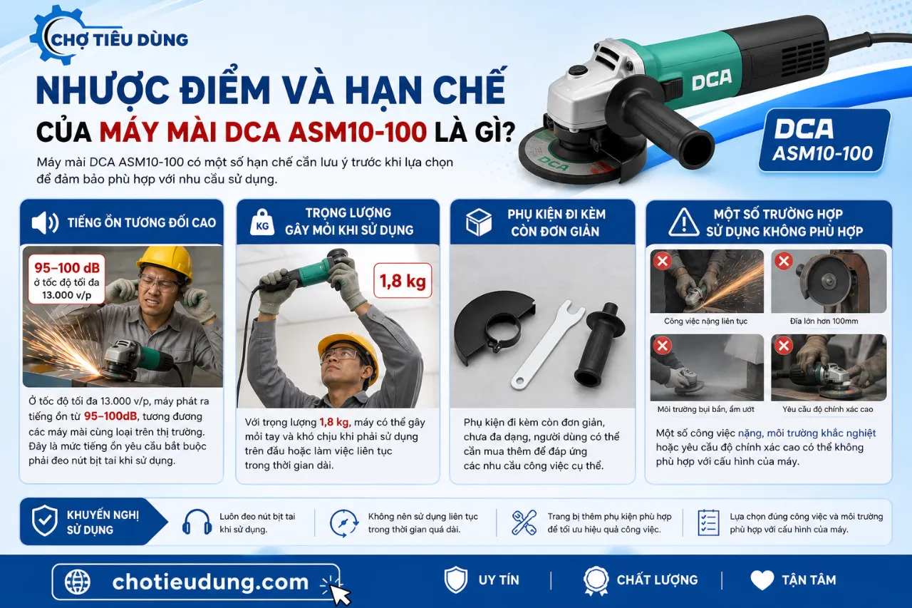 Nhược Điểm Và Hạn Chế Của Máy Mài DCA ASM10-100 Là Gì?