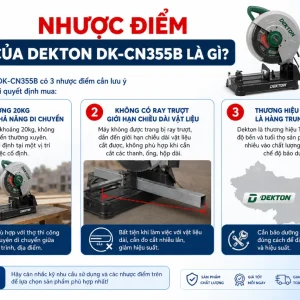Máy cắt nhôm Dekton DK-CN355B: 2600W, lưỡi 355mm
