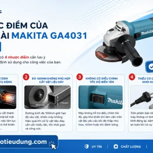 Máy mài Makita GA4031: 720W, đá 100mm công tắc đuôi